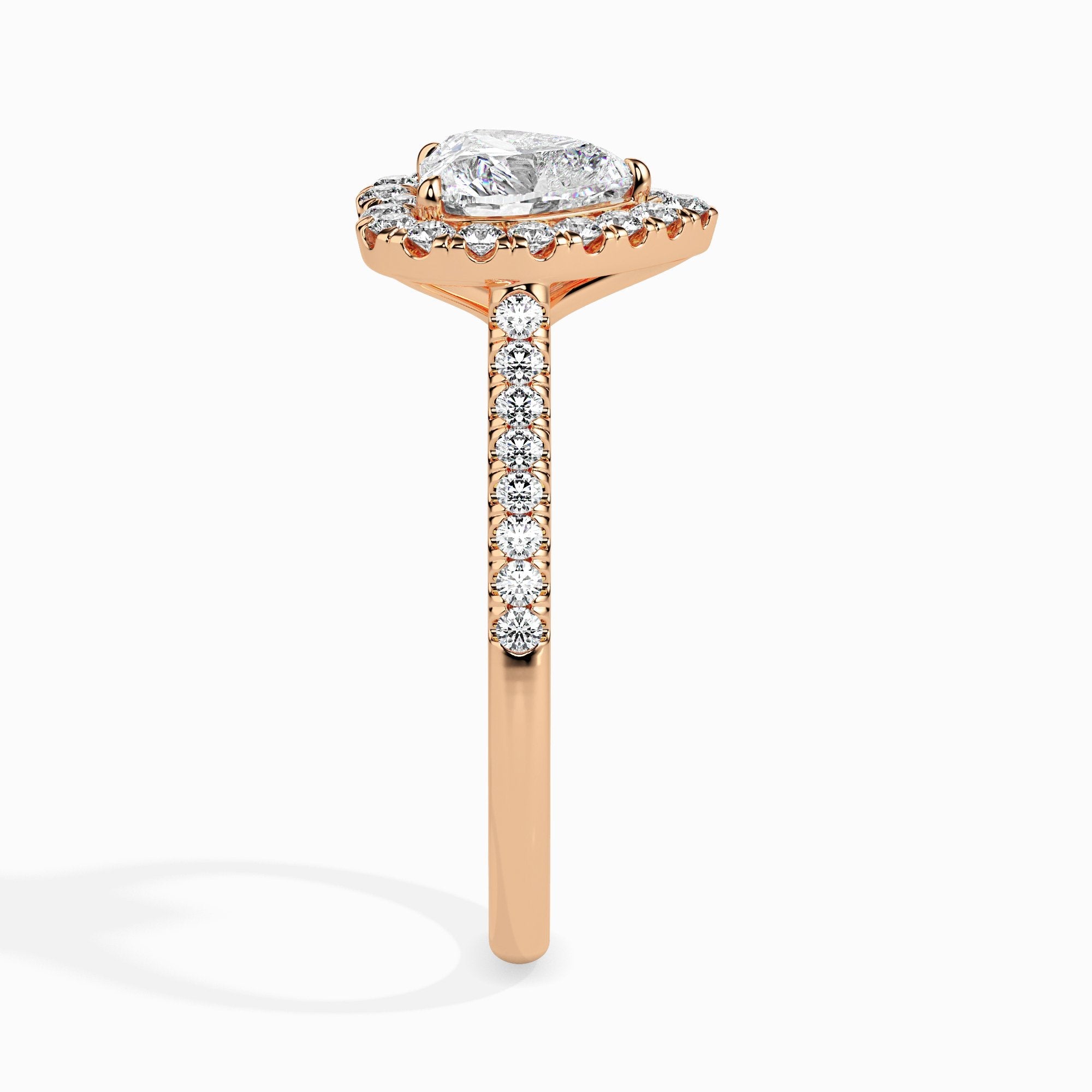 Bague Cœur Olbia Solitaire Halo Pavé