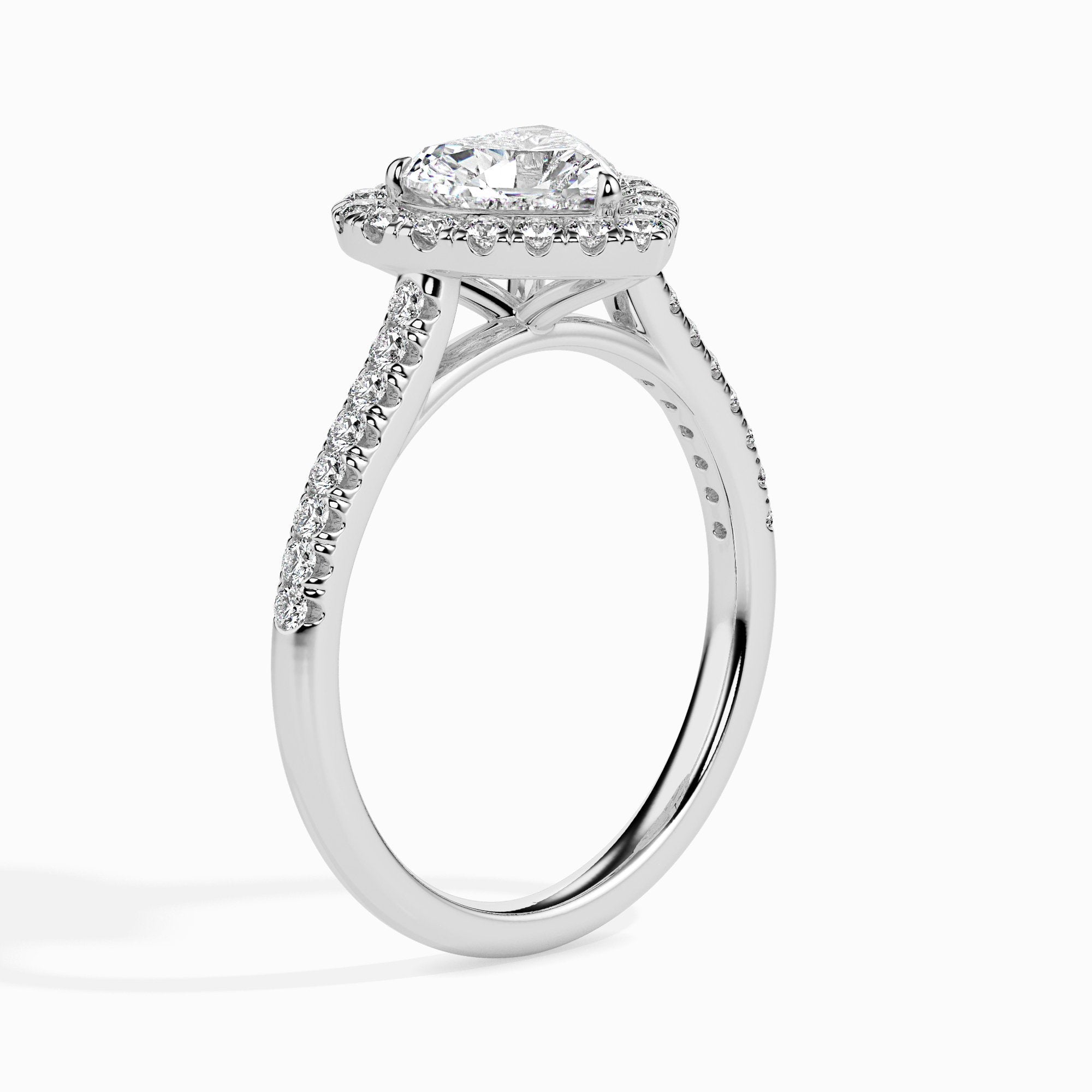 Sertissage Cœur Halo Pavé Solitaire Olbia