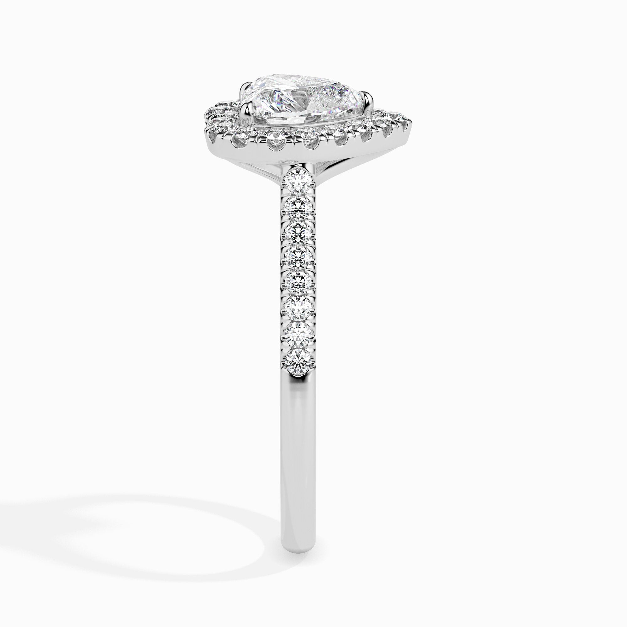 Sertissage Cœur Halo Pavé Solitaire Olbia