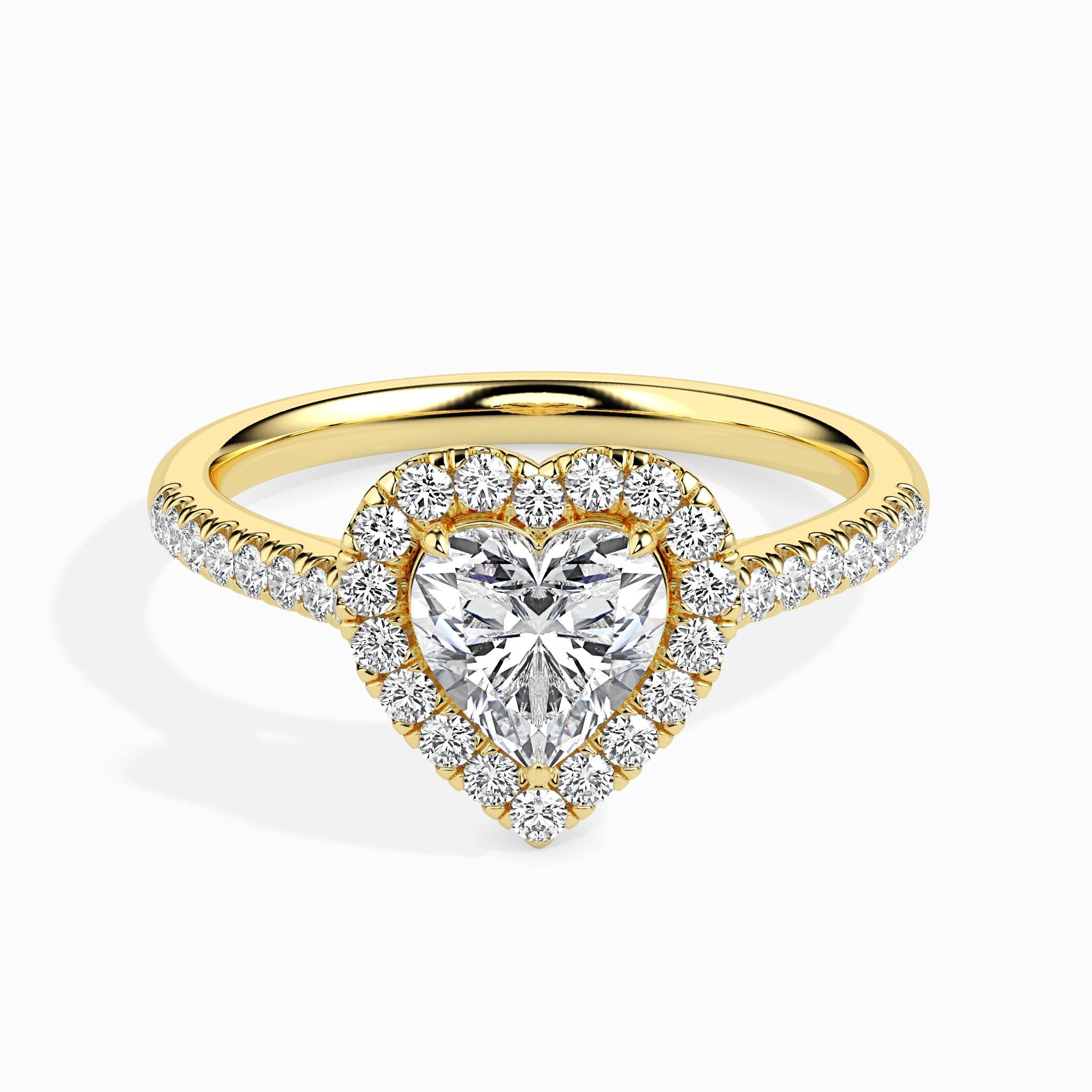 Sertissage Cœur Halo Pavé Solitaire Olbia