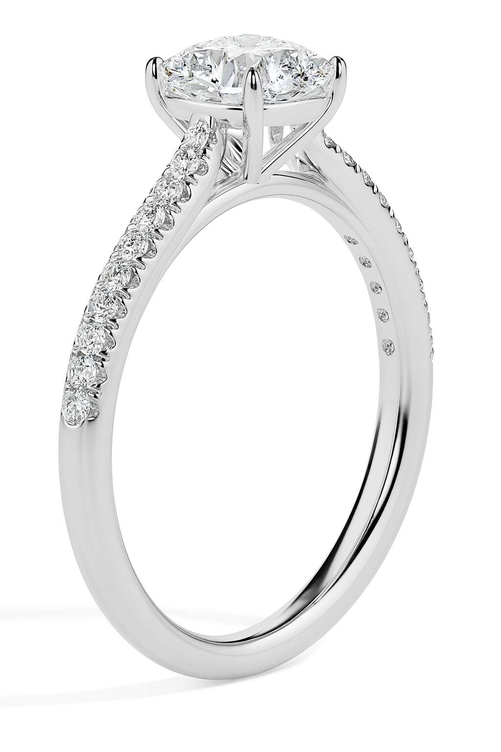 Alaia Solitaire Pave Asscher Ring