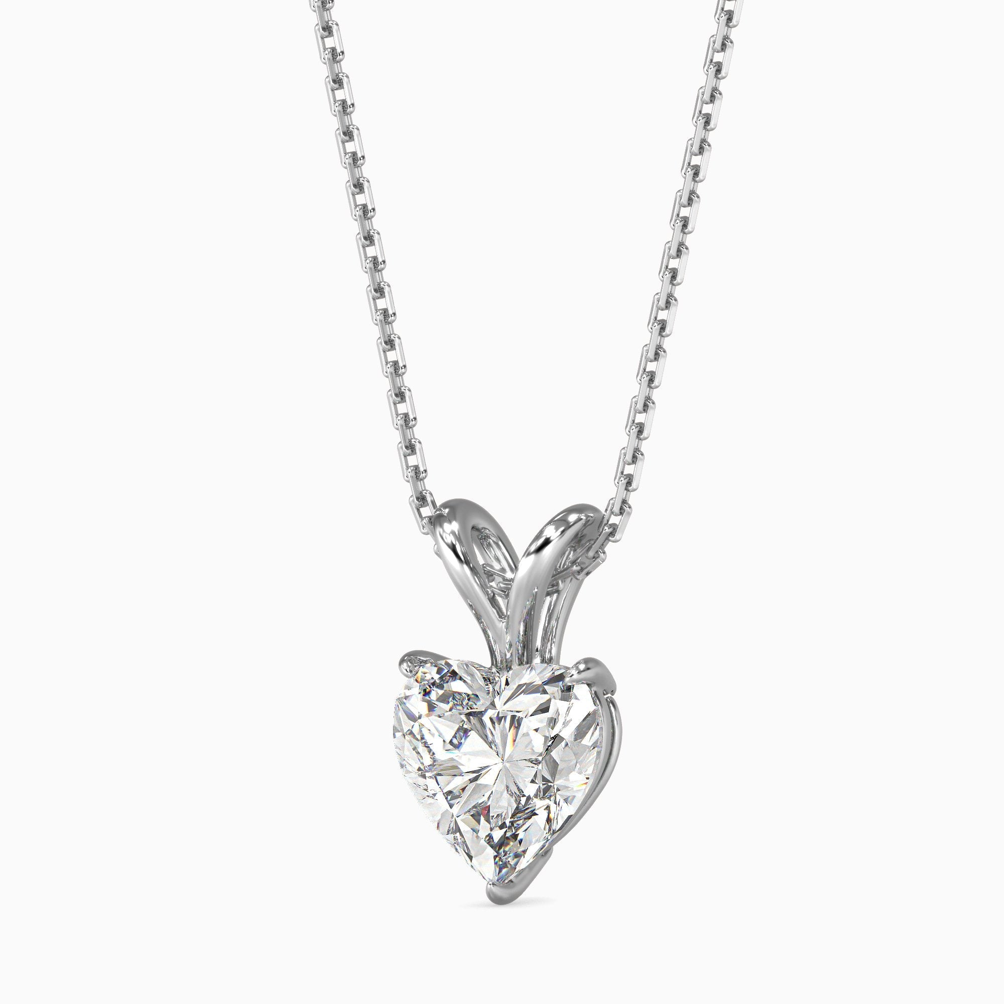2 ctw Solitaire Heart Pendant