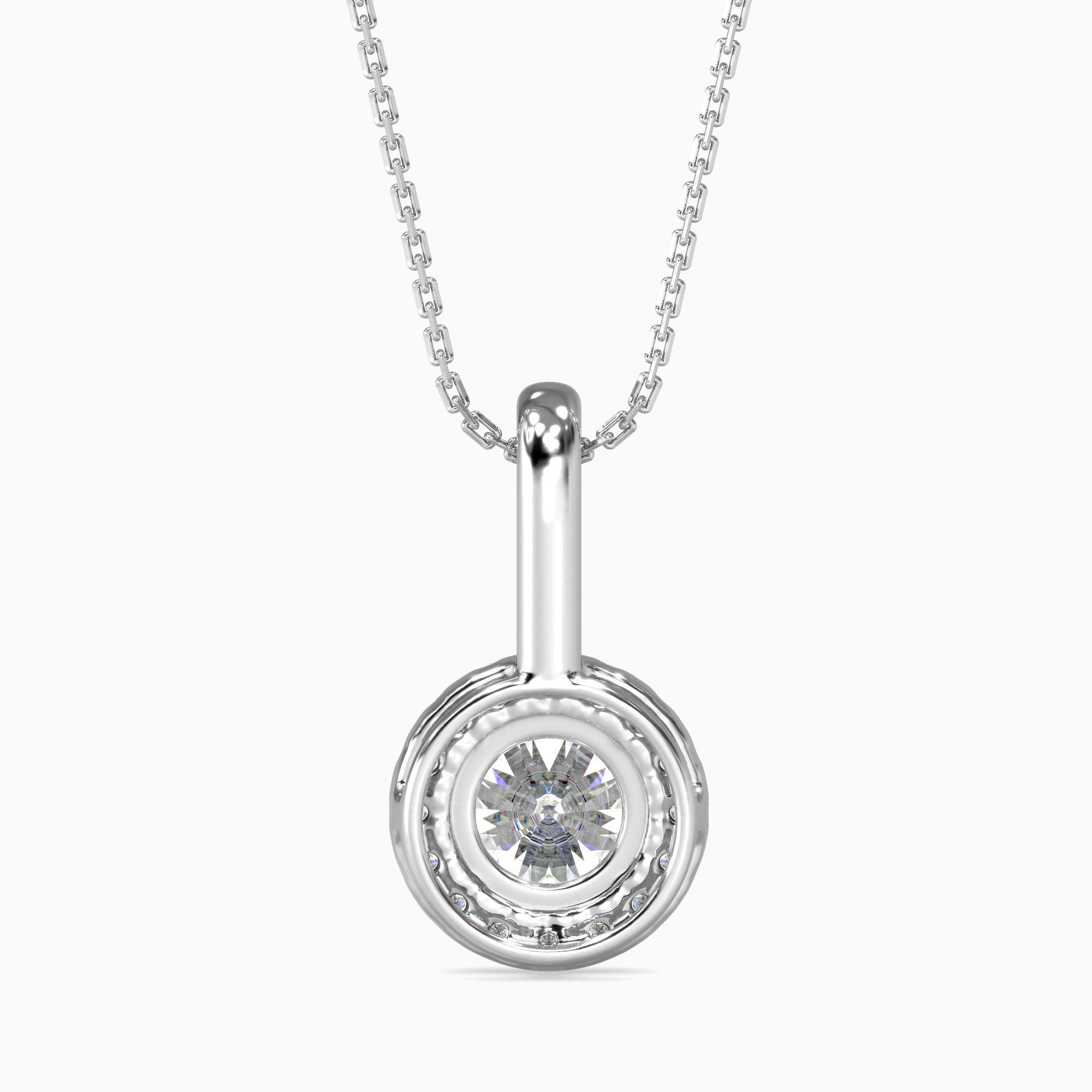 Antigua Solitaire Halo Round Pendant