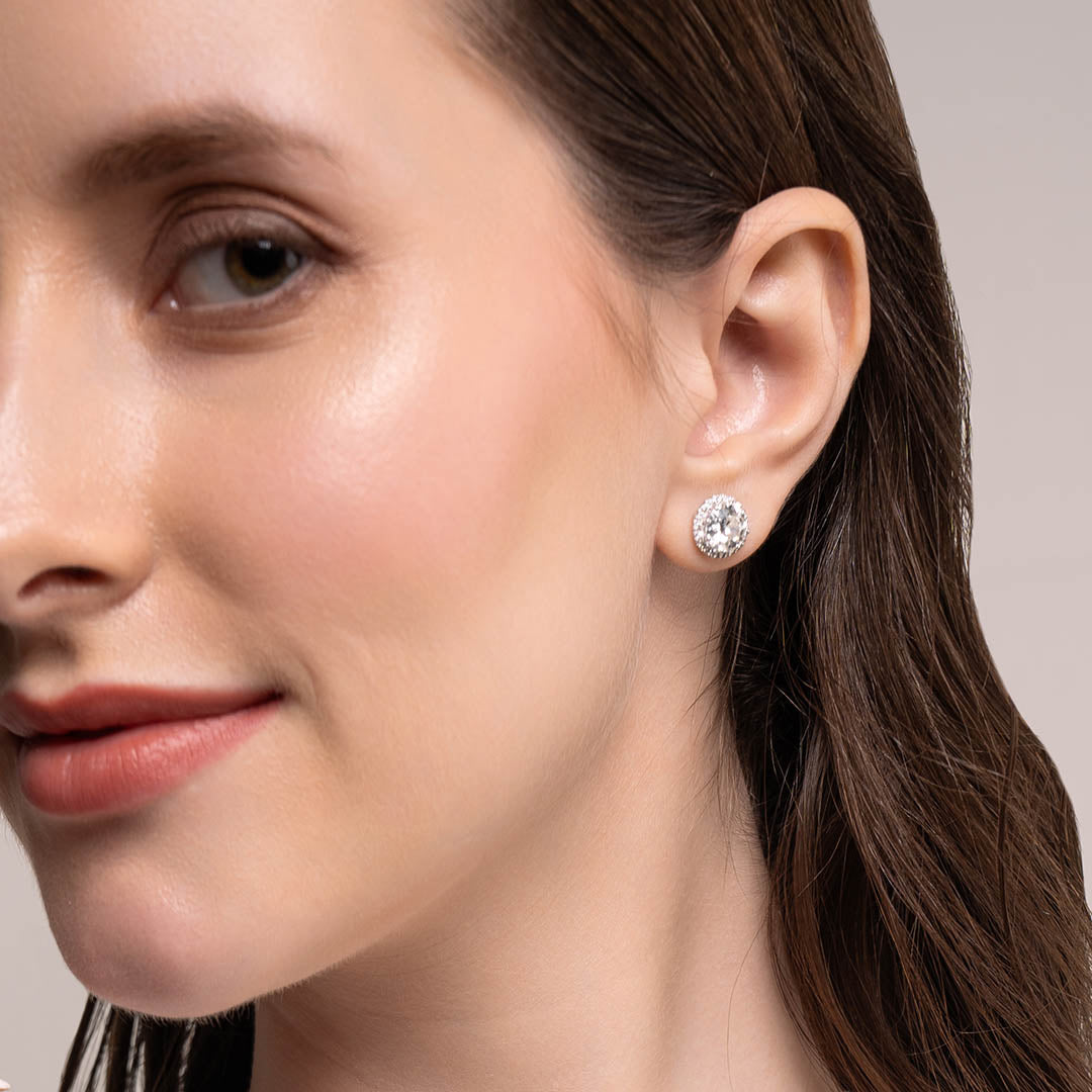 Federica Solitaire Round Earrings