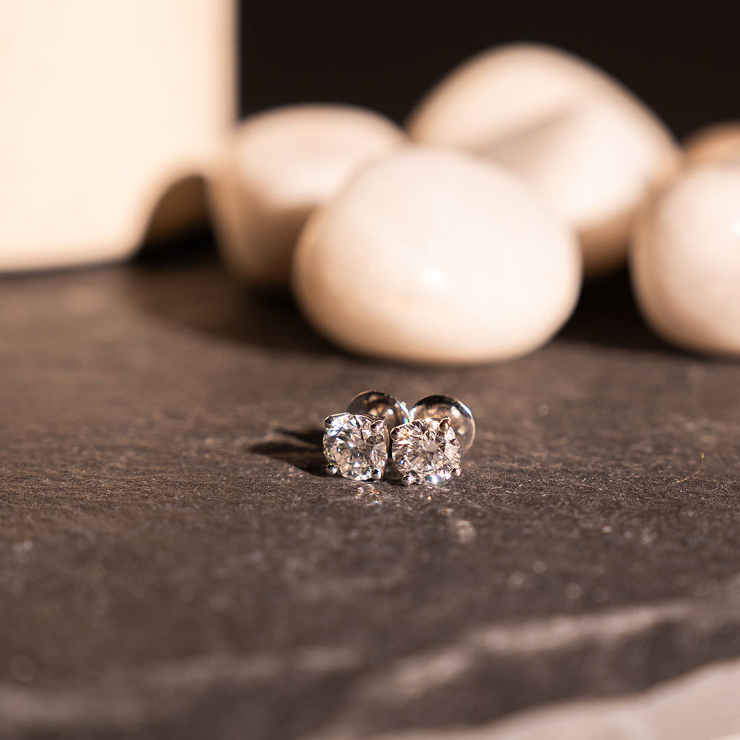 Federica Solitaire Round Earrings
