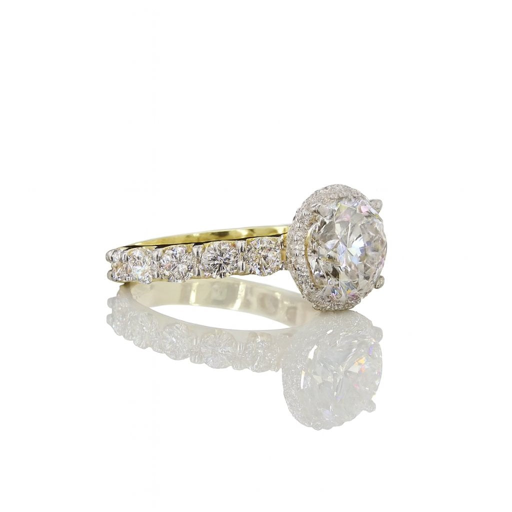 Halo Side Stone Ring