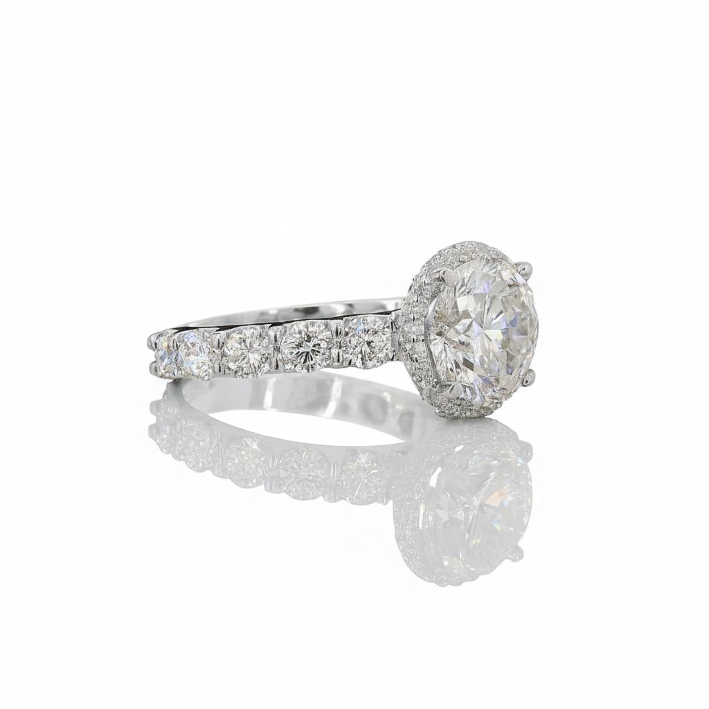 Halo Side Stone Ring