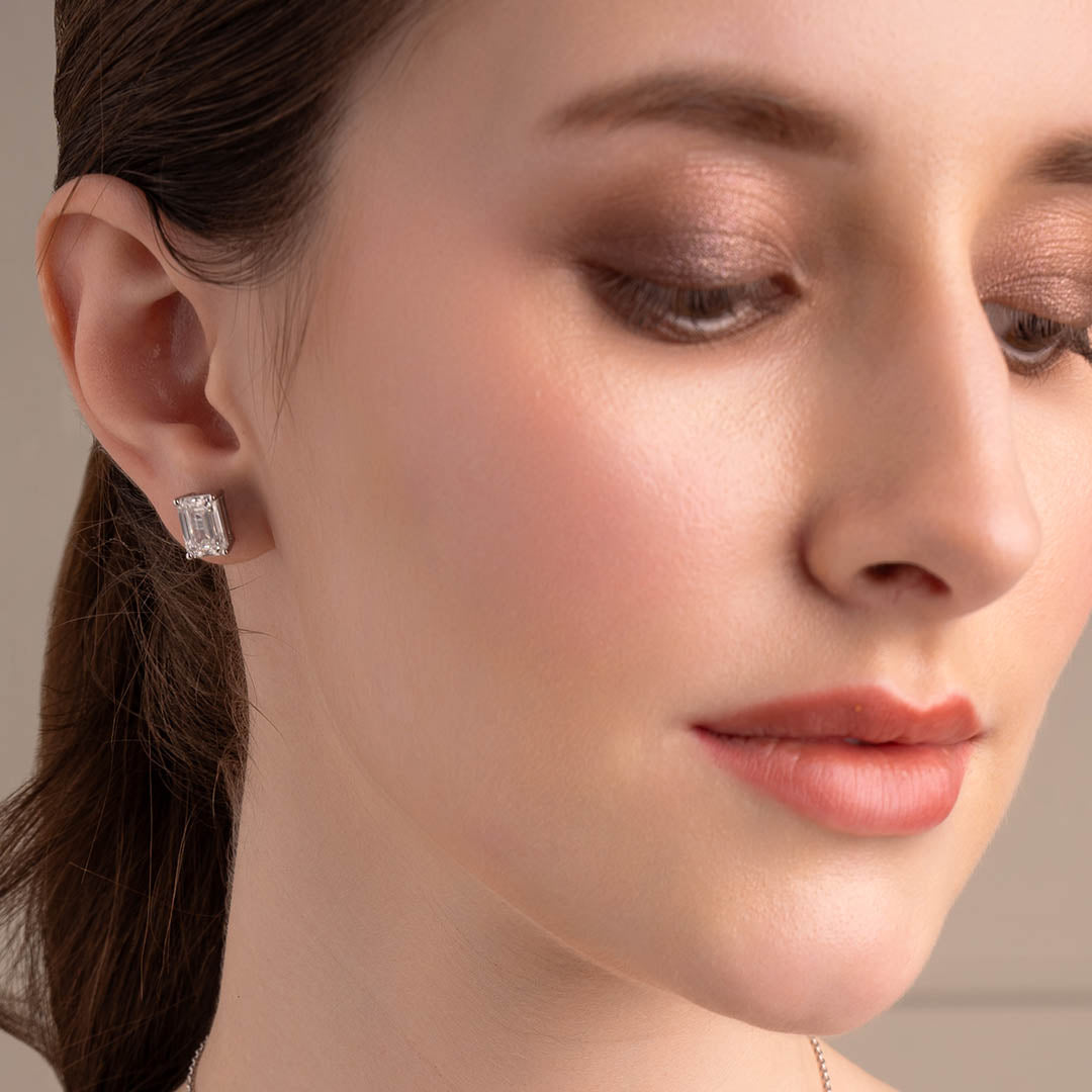 Patricia Solitaire Emerald Earrings