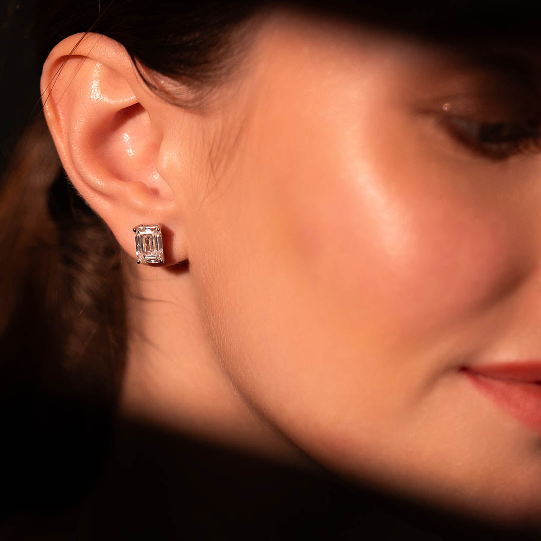 2 ctw Solitaire Emerald Studs