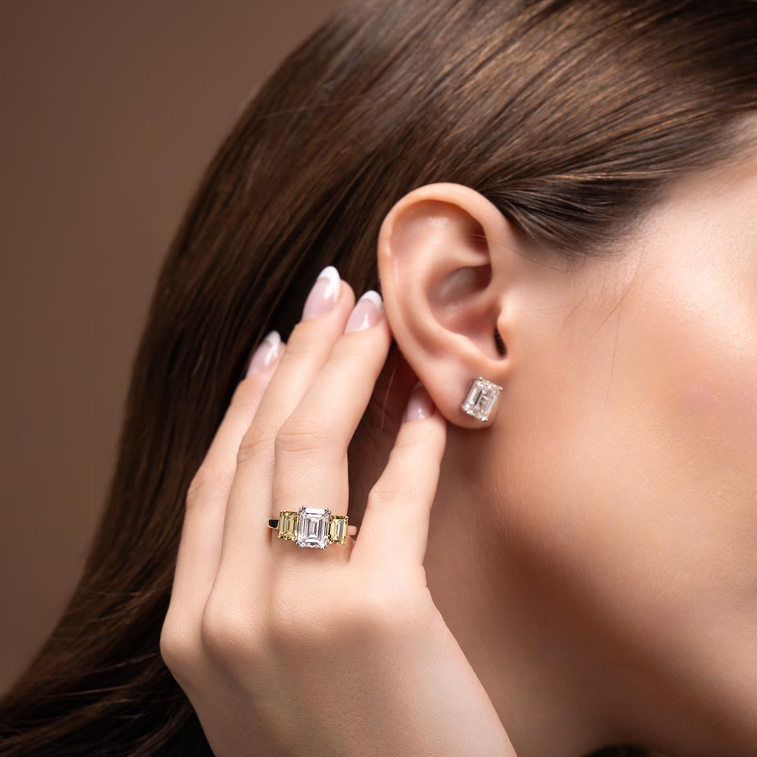 Patricia Solitaire Emerald Earrings