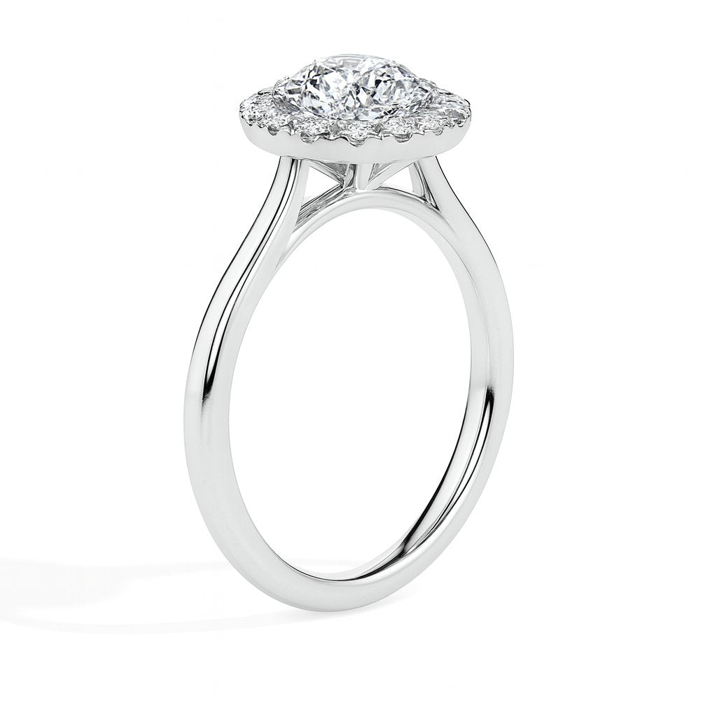 Patti Solitaire Halo Round Ring