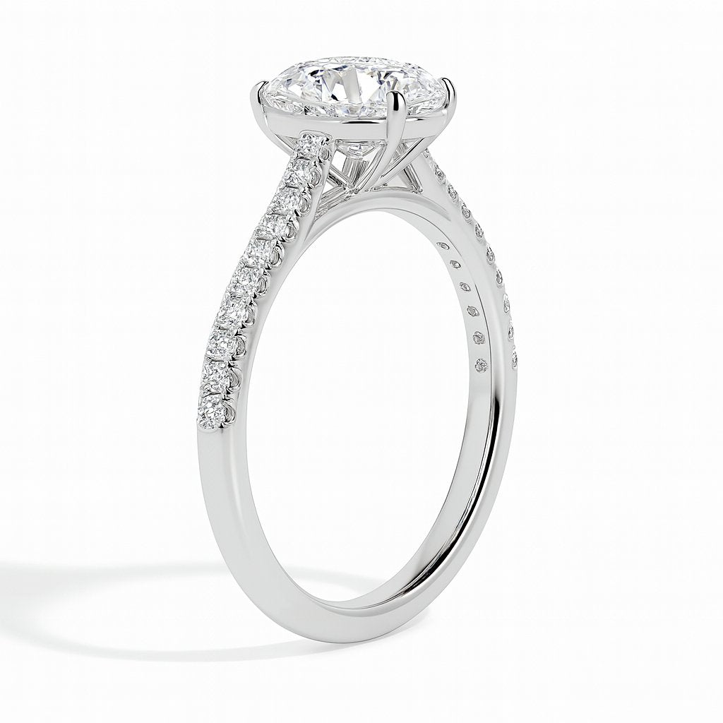 2 ctw Solitaire Pave Heart Ring