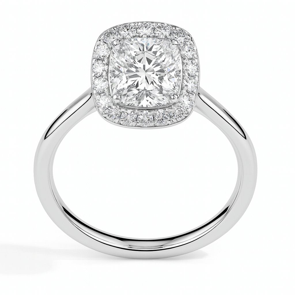 Bague coussin Prairie Solitaire Halo